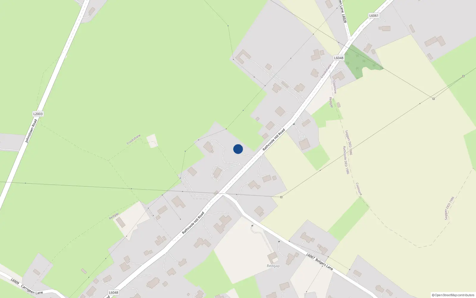 Overhead map showing the location of Hillview, Crockshane, Rathcoole, Co. Dublin