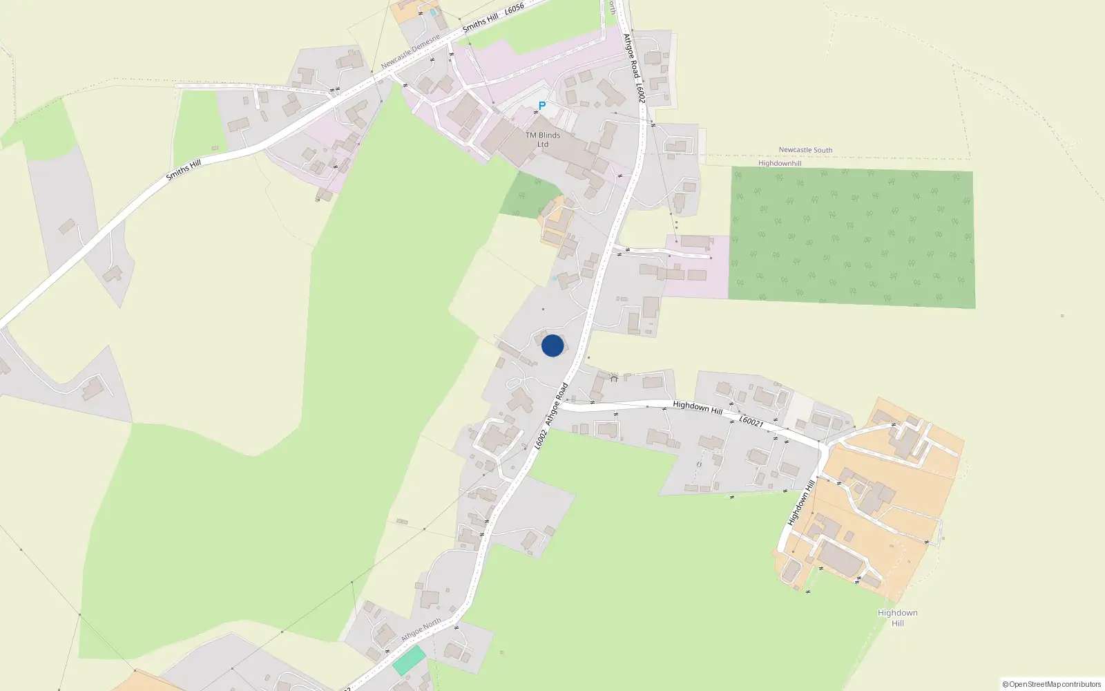 Overhead map showing the location of Hillview, Athgoe North, Newcastle, Co. Dublin