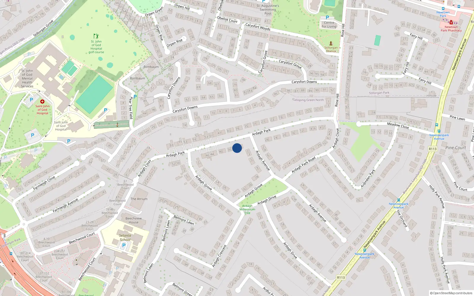 Overhead map showing the location of House 10, 150 Howth Road, Clontarf
