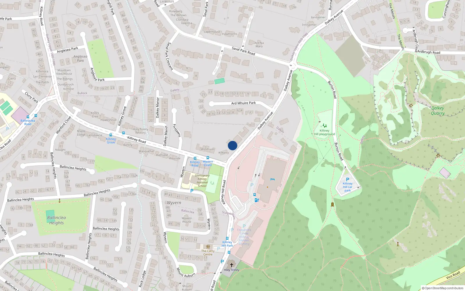 Overhead map showing the location of Scalpwilliam Or Mount Mapas, Dublin, Co. Dublin