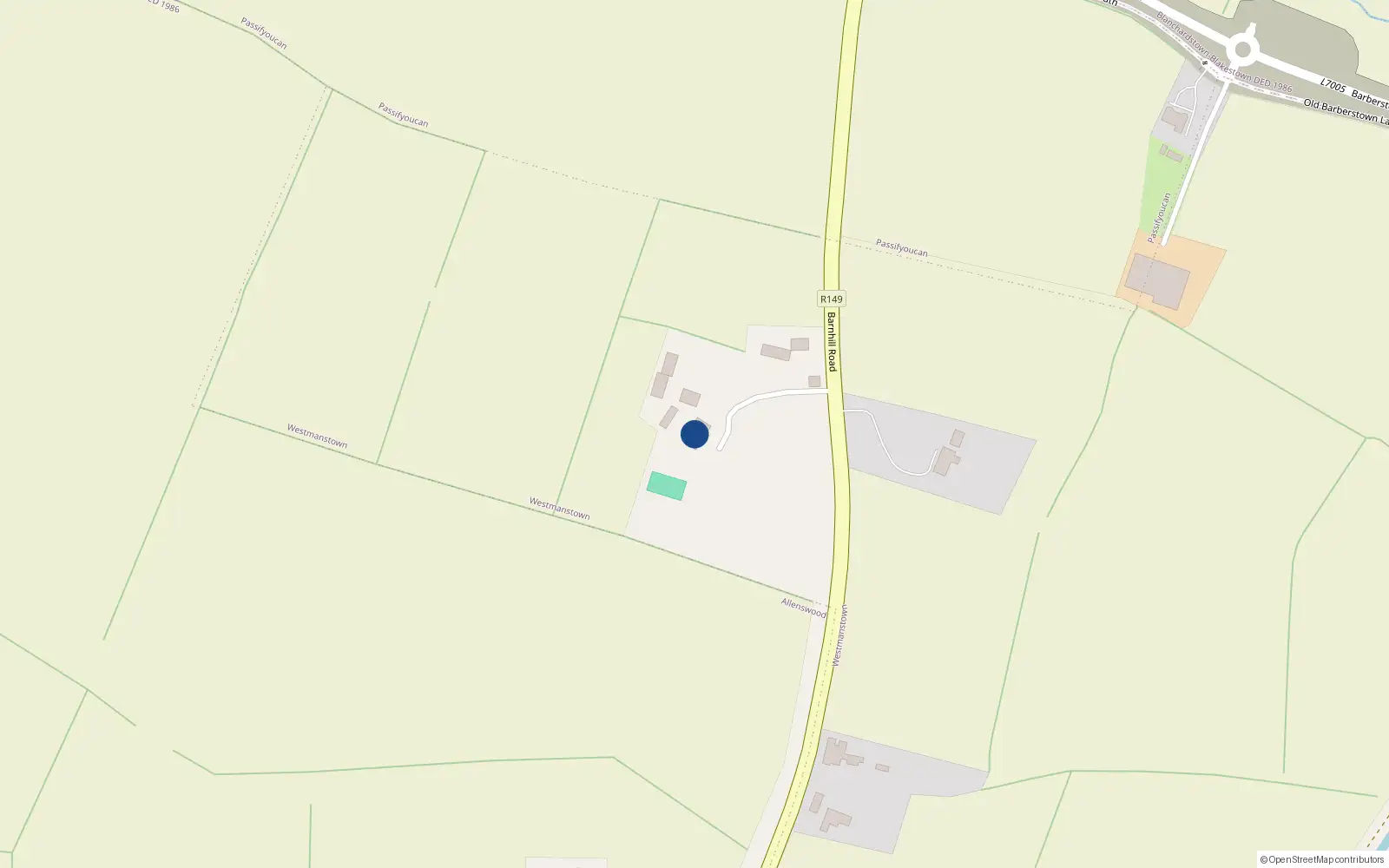 Overhead map showing the location of Westmanstown House, Westmanstown, Lucan, Co. Dublin