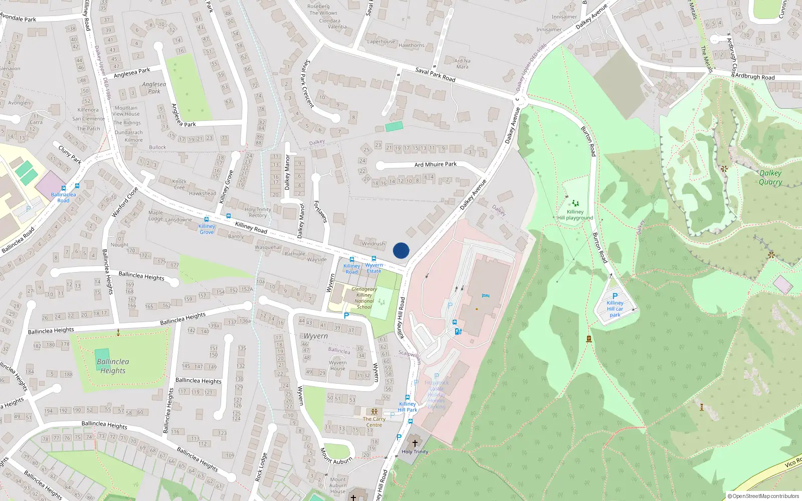 Overhead map showing the location of Scalpwilliam Or Mount Mapas, Dublin, Co. Dublin