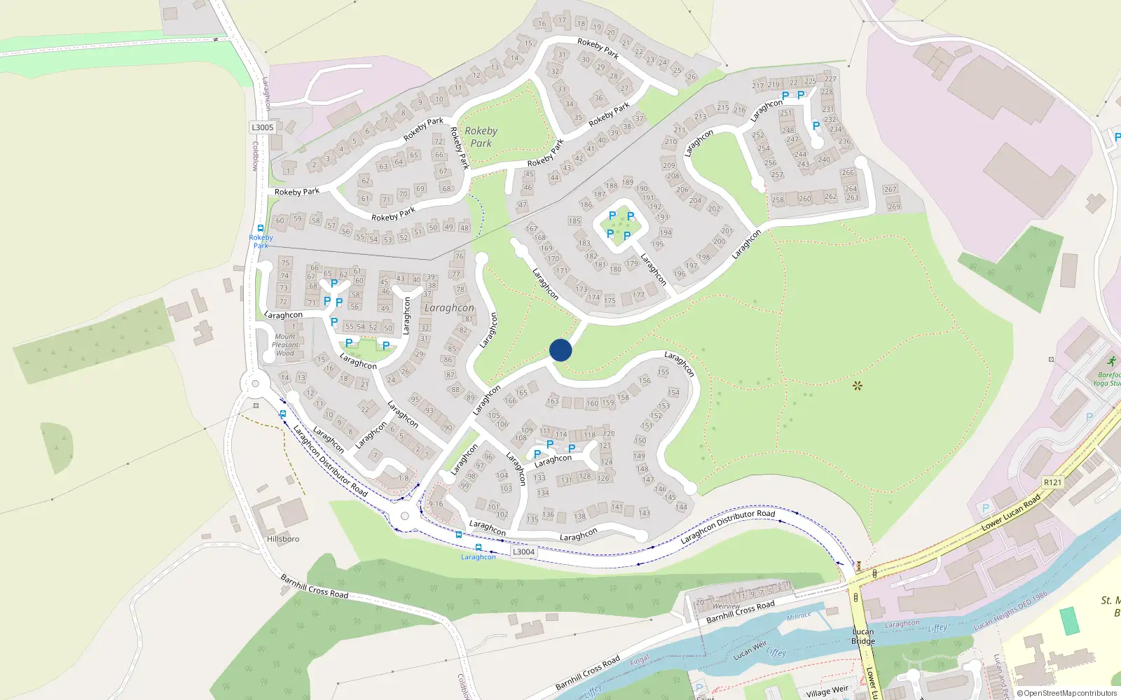Overhead map showing the location of Laraghcon, Lucan