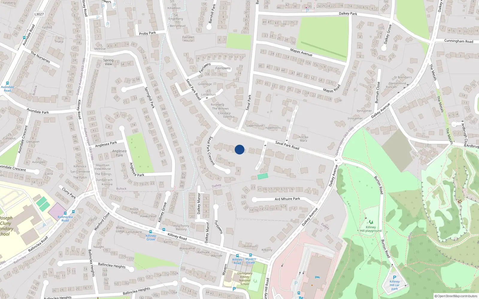 Overhead map showing the location of Dalkey, Dublin, Co. Dublin