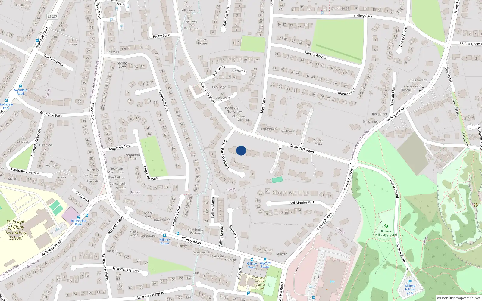 Overhead map showing the location of Dalkey, Dublin, Co. Dublin