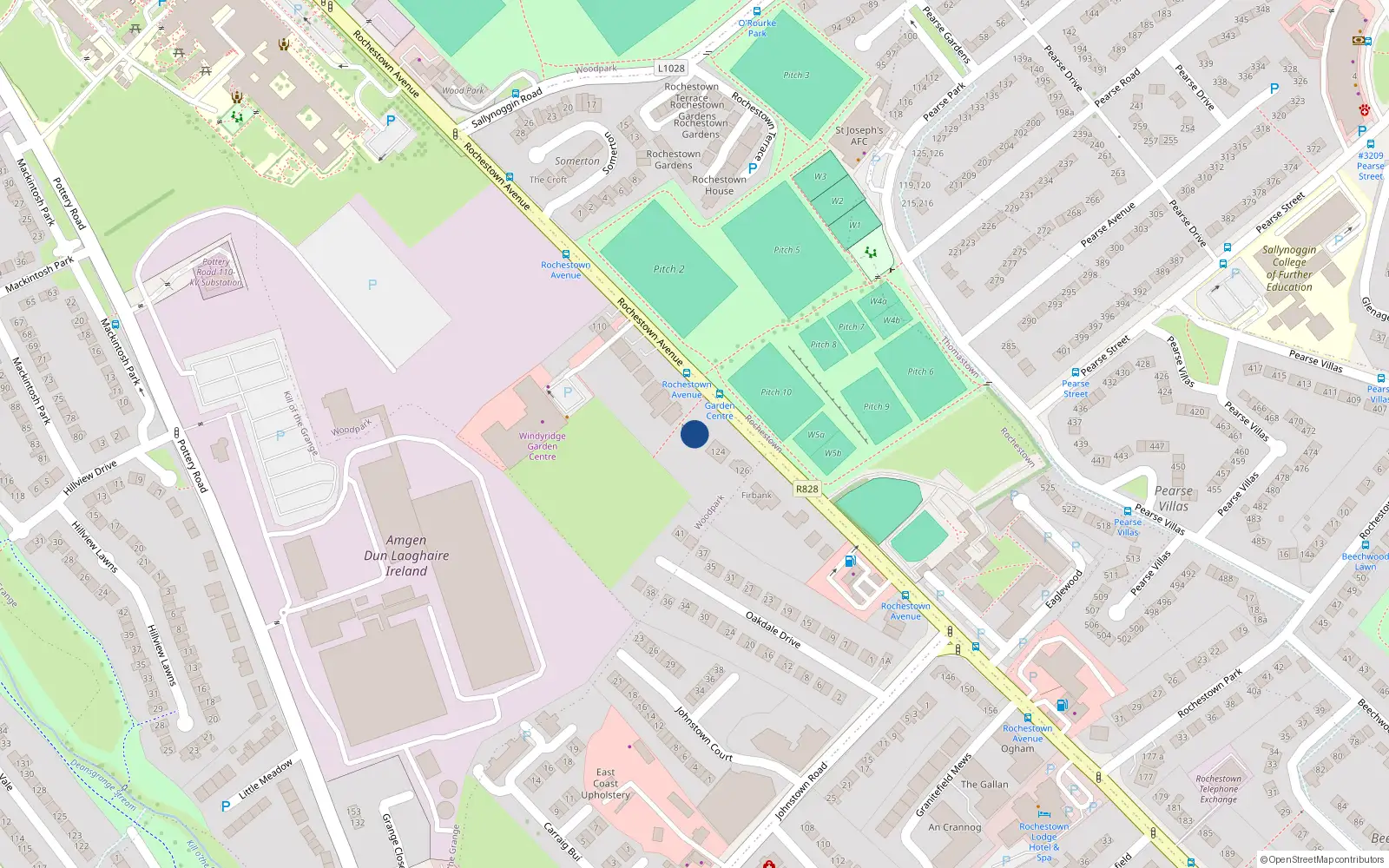 Overhead map showing the location of 122 Rochestown Avenue, Dun Laoghaire