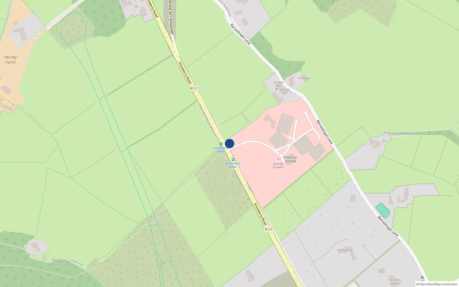 Overhead map showing the location of Newgrange Gate Lodge, Barnaslingan Lane, Kilternan