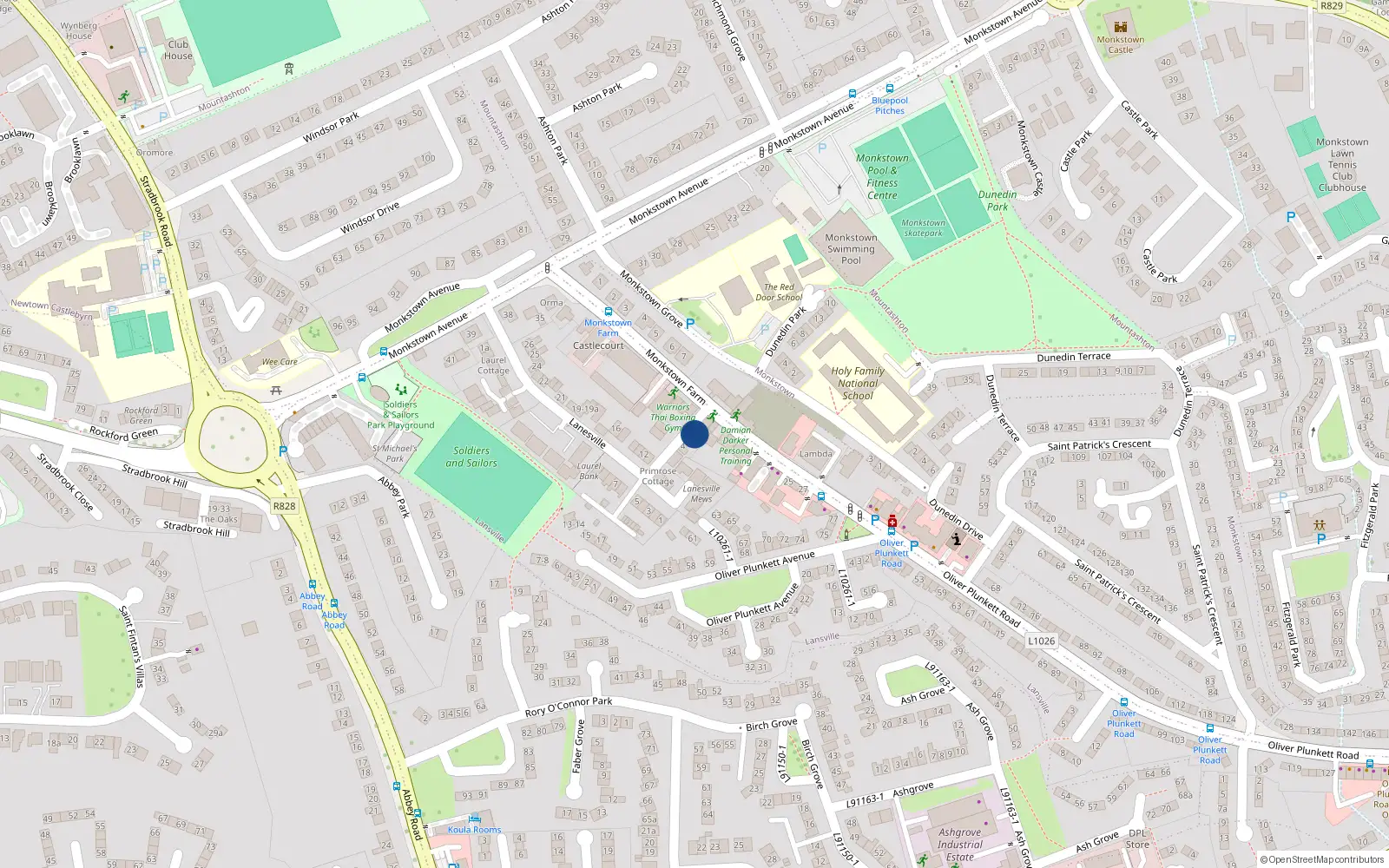 Overhead map showing the location of 3 Lanesville, Co. Dublin