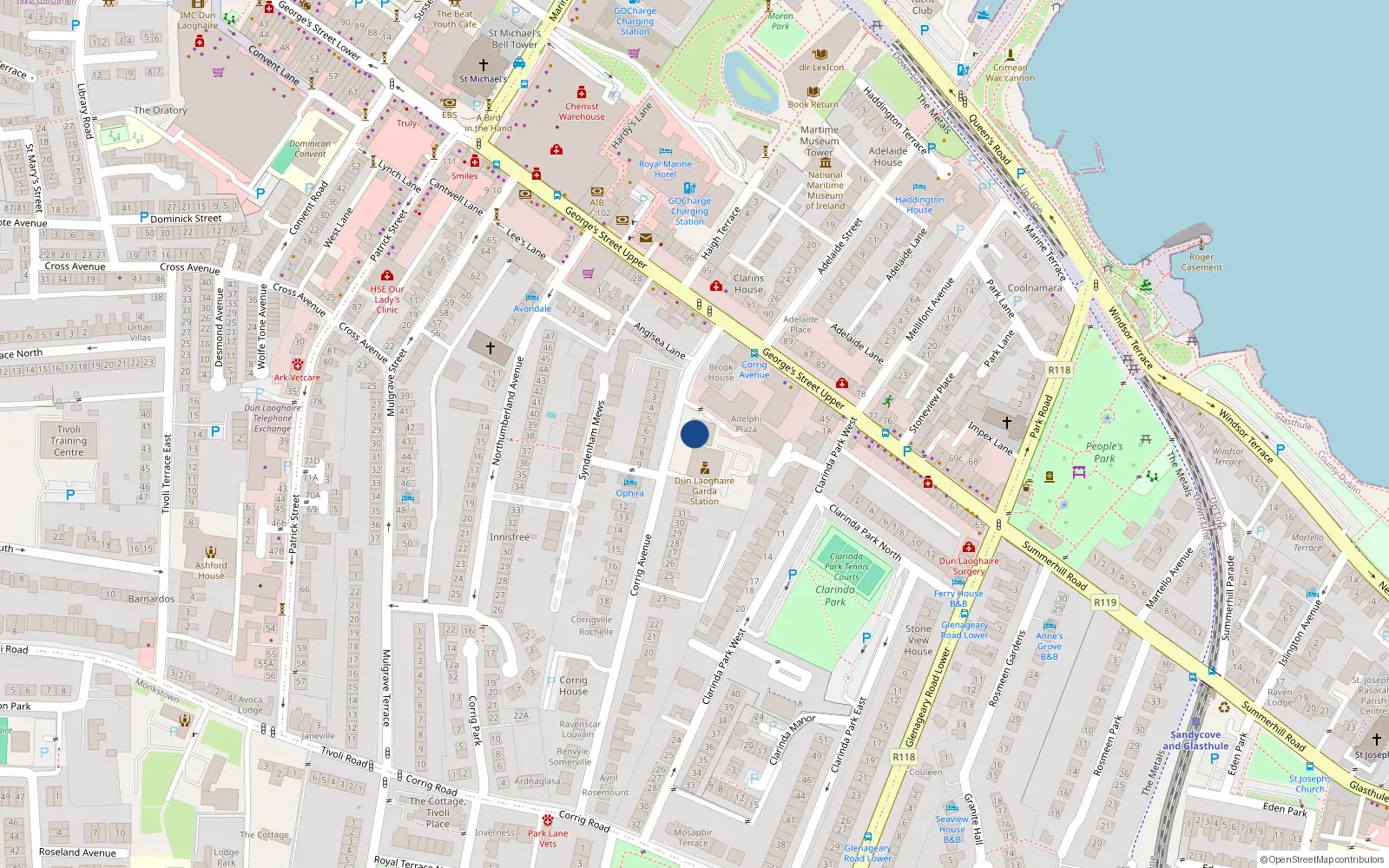 Overhead map showing the location of No. 3 St.grellan's Court, Monkstown