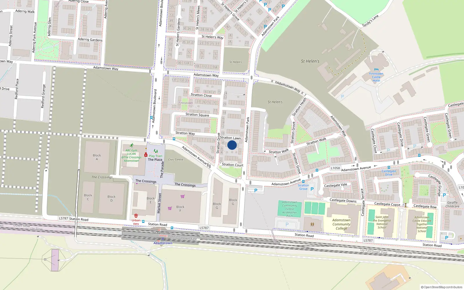 Overhead map showing the location of 6 Stratton Lawn, Lucan