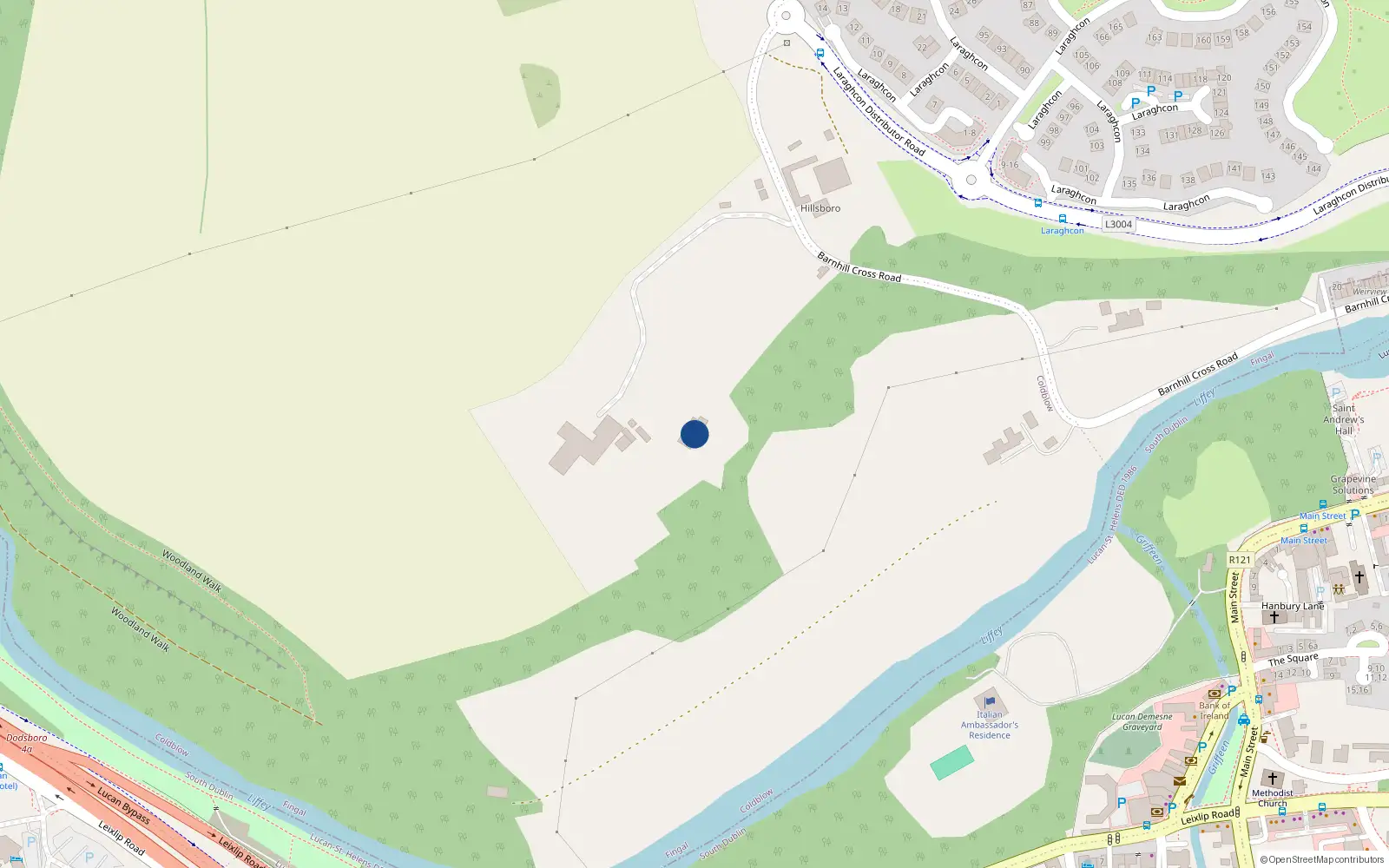 Overhead map showing the location of Clonee Road, Lucan