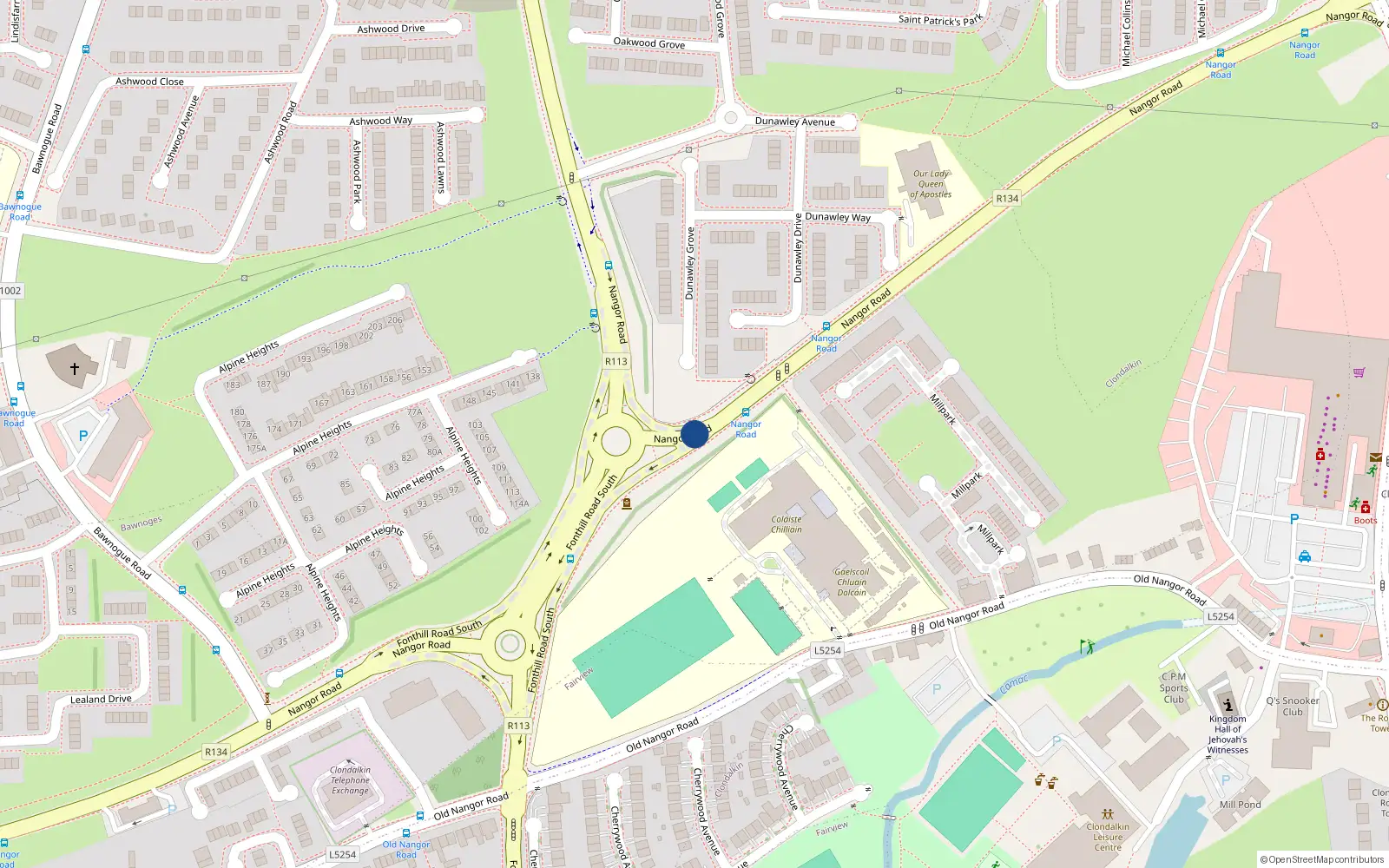 Overhead map showing the location of Plot 402, Nangor Road, Clondalkin