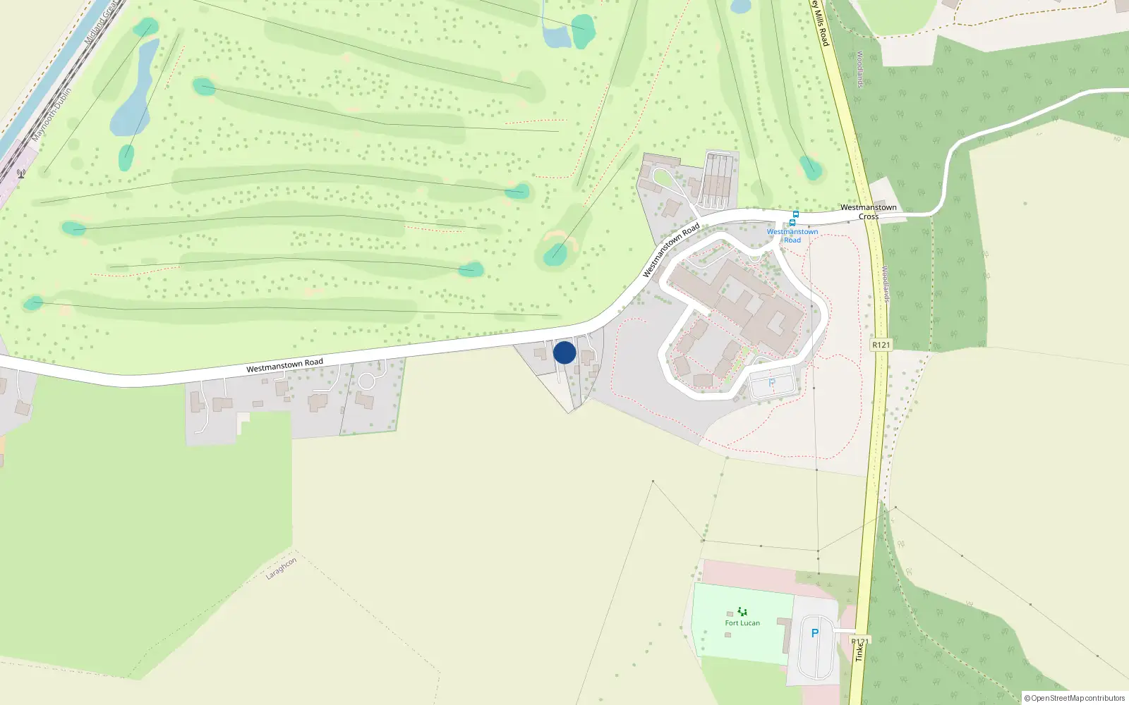 Overhead map showing the location of Port-A-Glin House, Westmanstown, Lucan, Co. Dublin