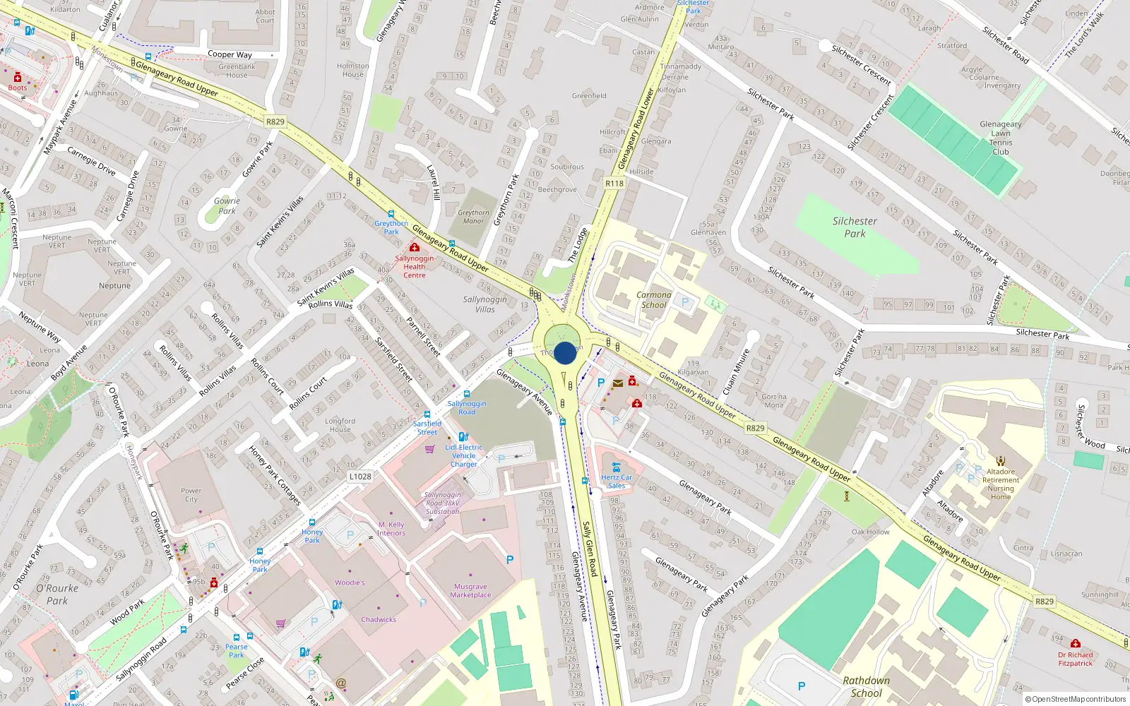 Overhead map showing the location of Prospect Cottage, 27 Parnell St, Sallynoggin