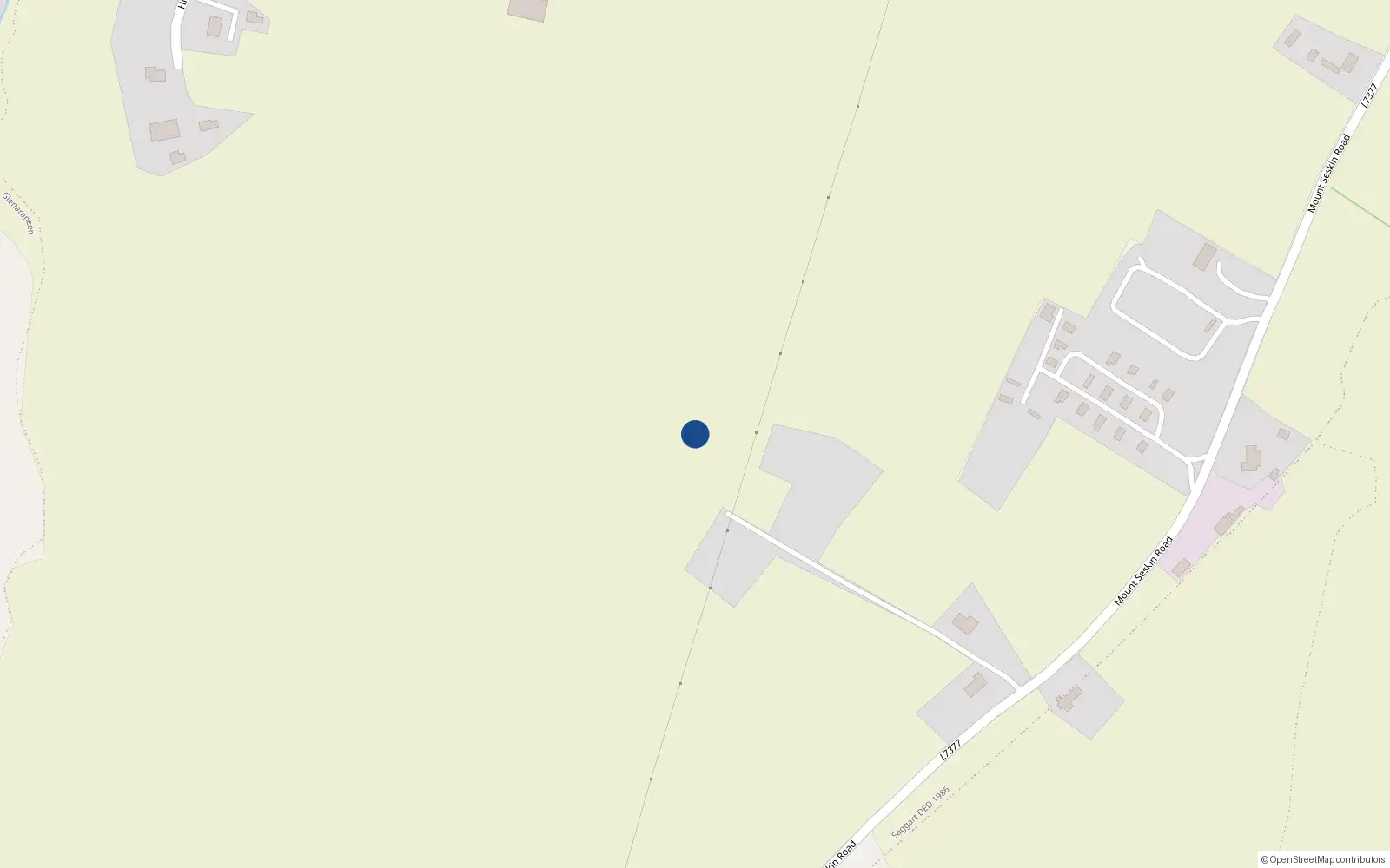 Overhead map showing the location of Raheen, Co. Dublin