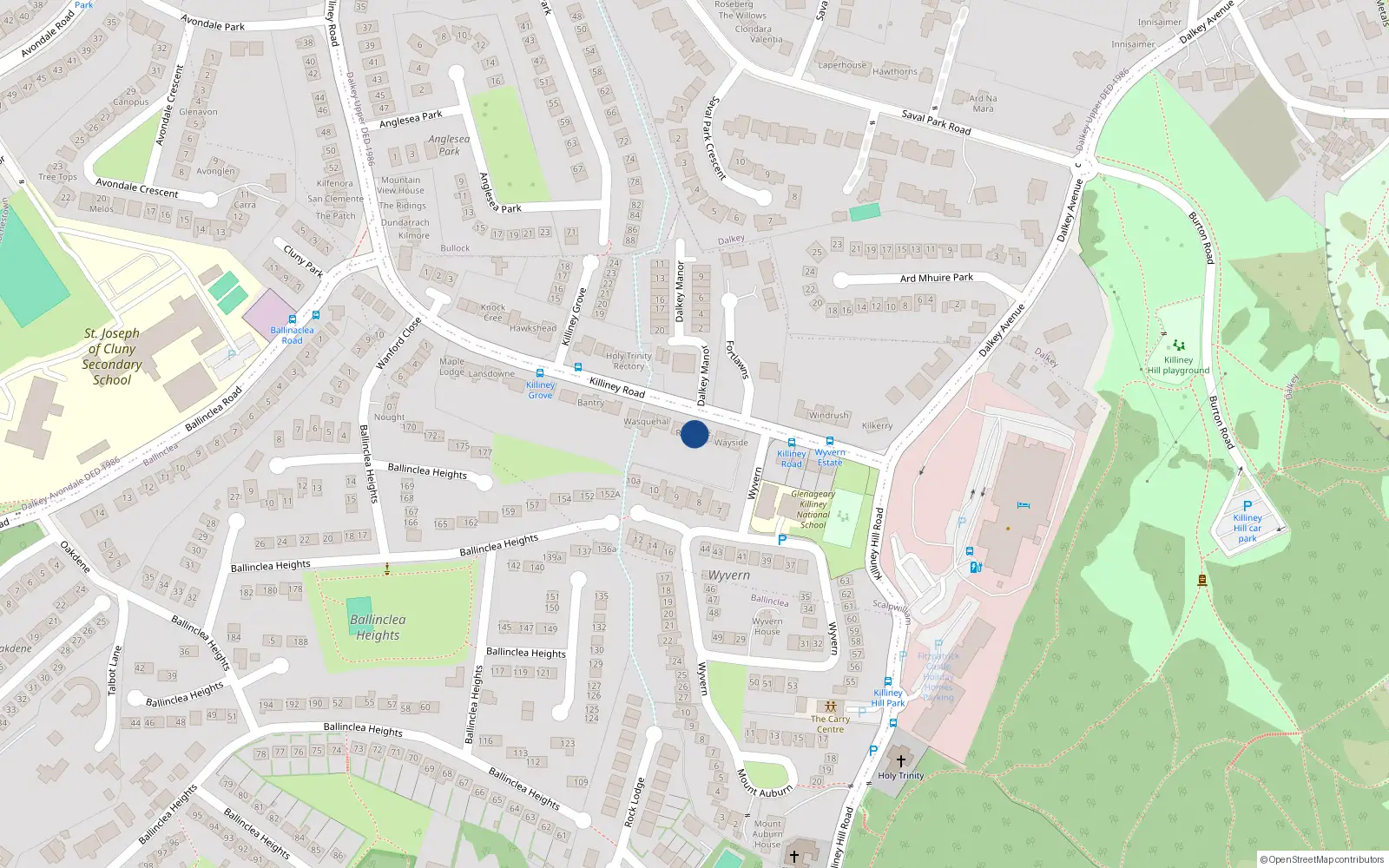 Overhead map showing the location of Scalpwilliam Or Mount Mapas, Dublin, Co. Dublin