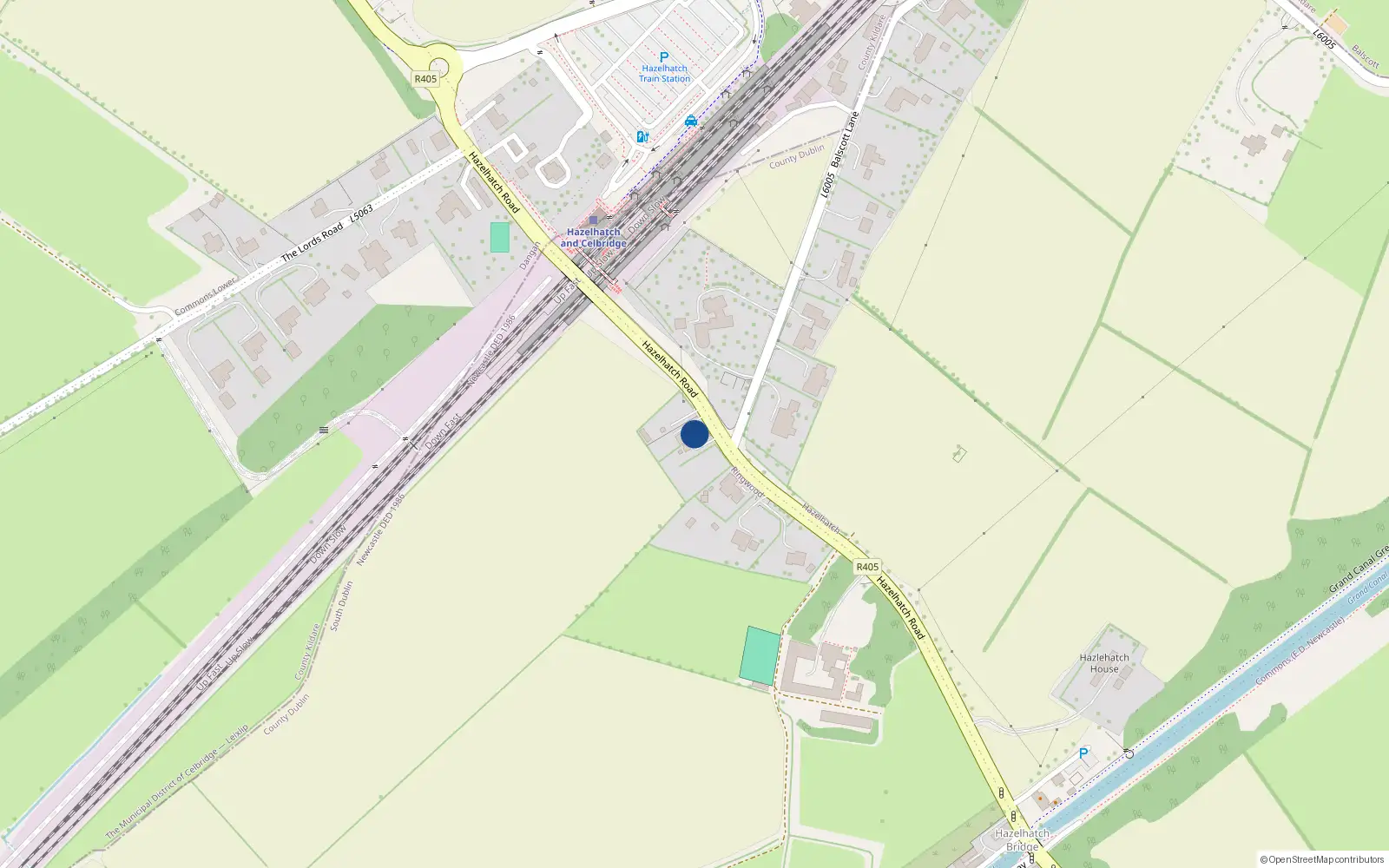 Overhead map showing the location of Ringwood Cottage, Ringwood, Celbridge, Co. Dublin