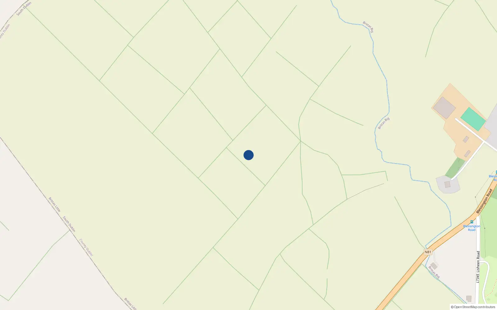 Overhead map showing the location of Brittas Little, Hillsbrook, Co. Dublin