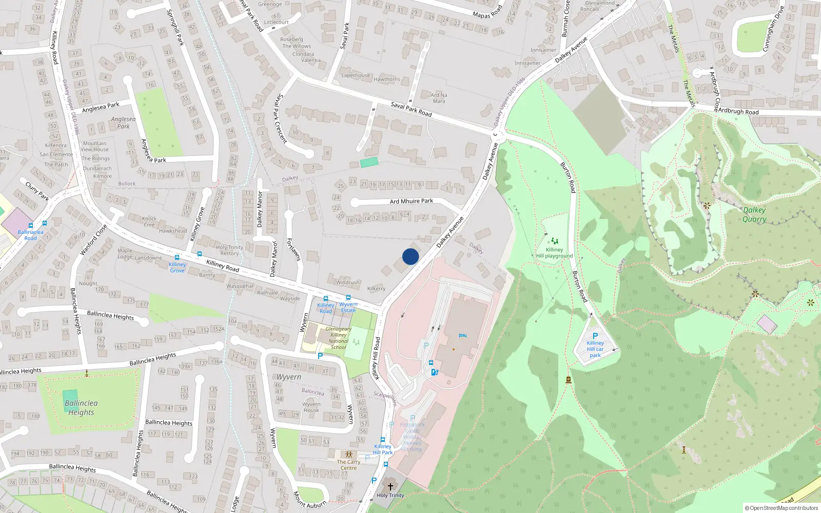 Overhead map showing the location of Scalpwilliam Or Mount Mapas, Dublin, Co. Dublin