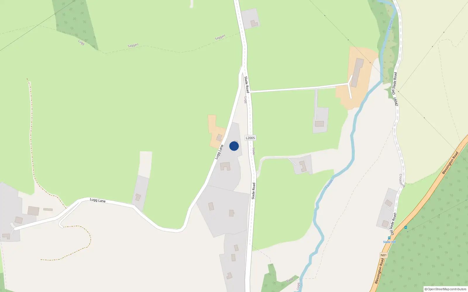 Overhead map showing the location of Slade View House, Lugg, Saggart, Co. Dublin