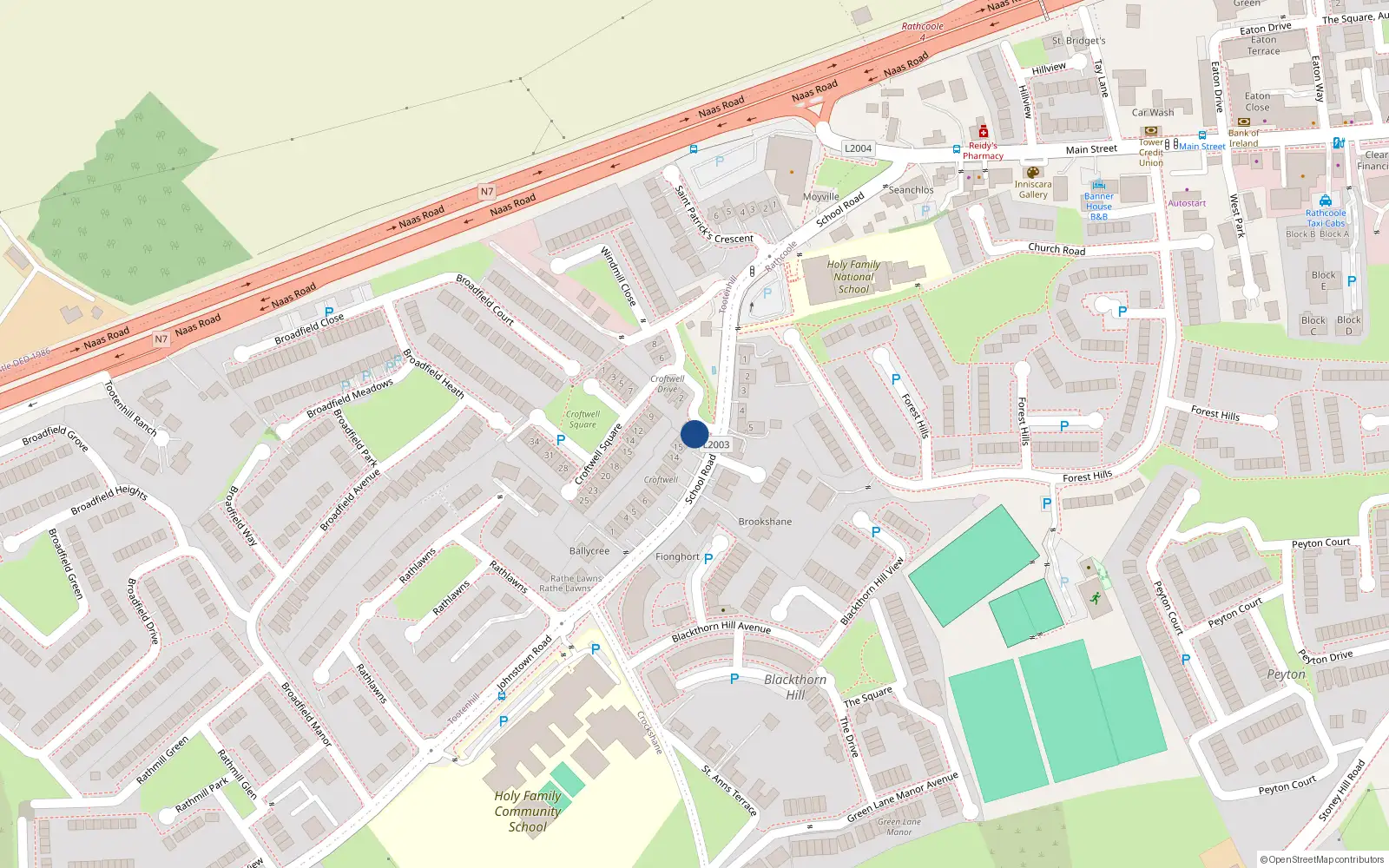 Overhead map showing the location of Slade View, Kilteel Road, Rathcoole