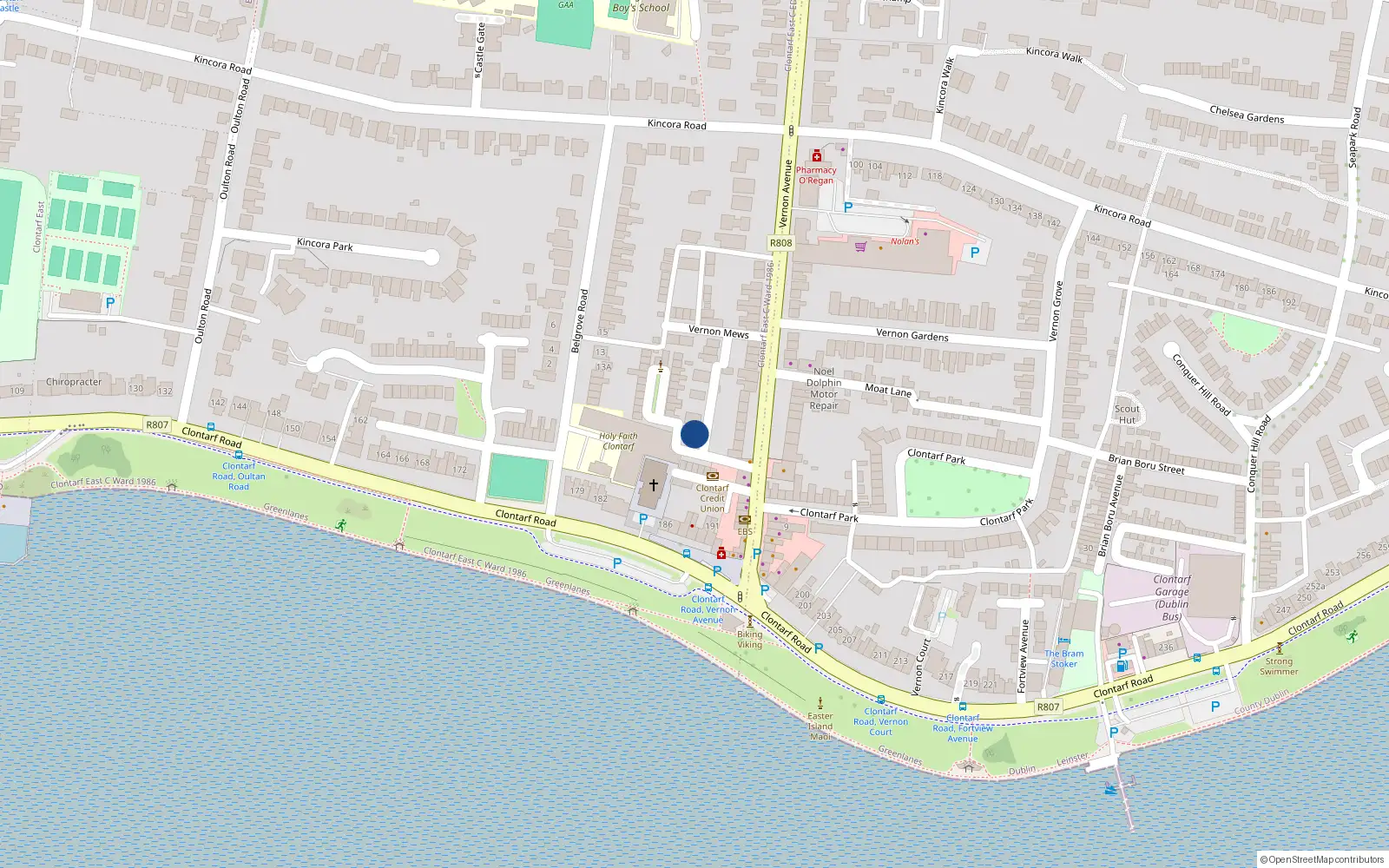 Overhead map showing the location of 3 Eastwood Road, Dublin 3