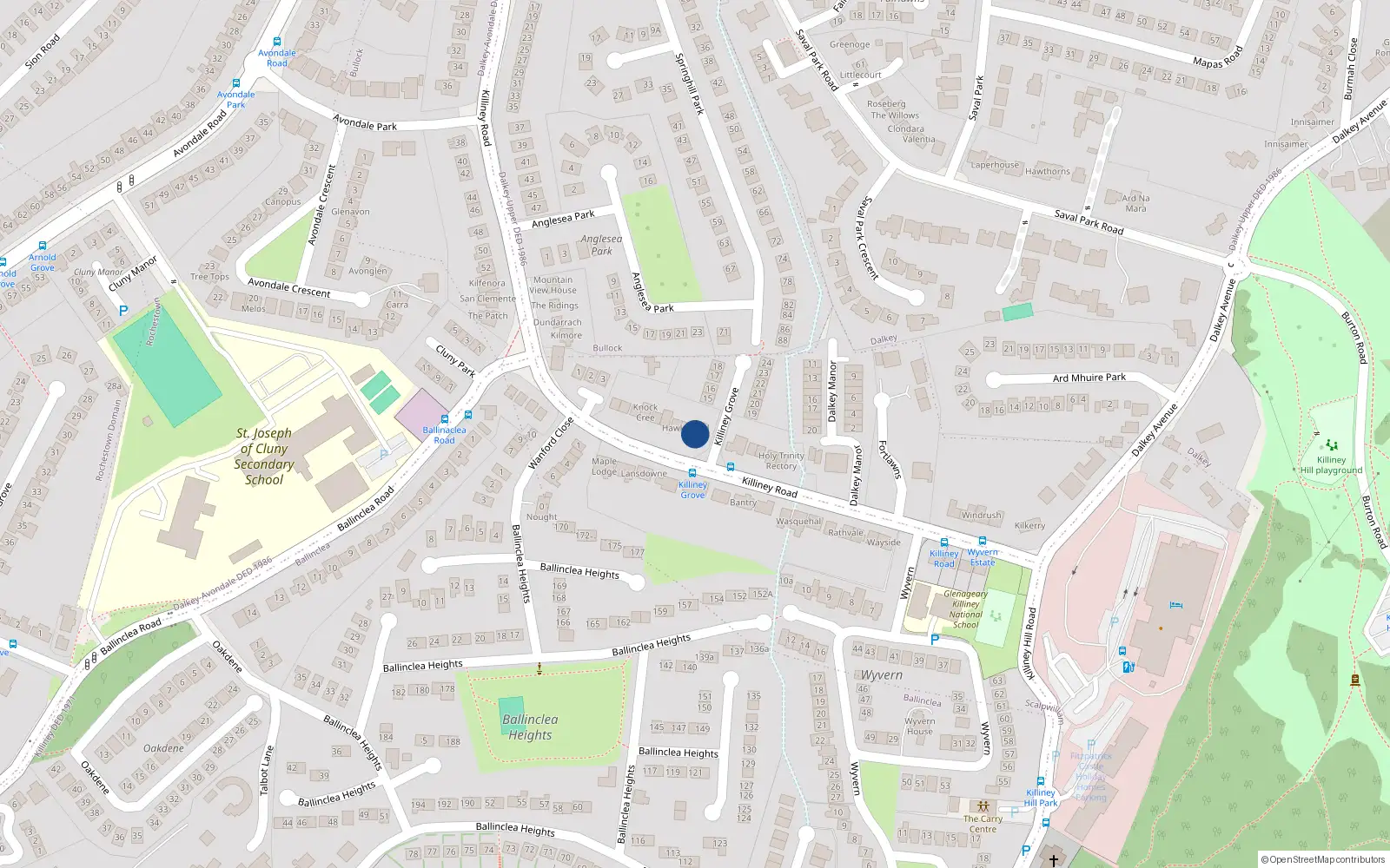 Overhead map showing the location of Scalpwilliam Or Mount Mapas, Dublin, Co. Dublin