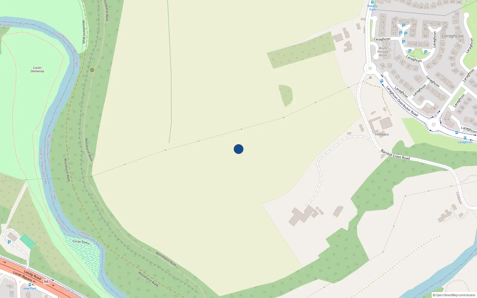 Overhead map showing the location of Coldblow, Co. Dublin