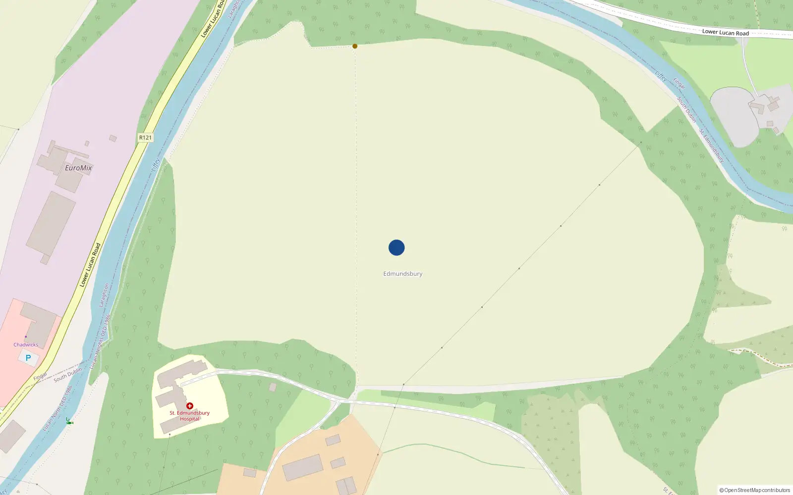 Overhead map showing the location of St Edmundsbury, Co. Dublin