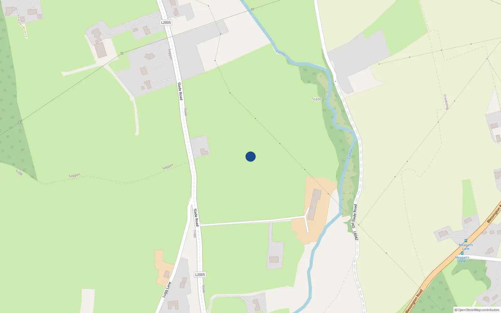 Overhead map showing the location of St Ritas, The Slade, Saggart