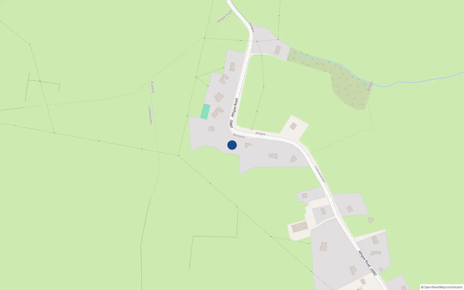 Overhead map showing the location of The Cottage, Athgoe, Newcastle, Co. Dublin