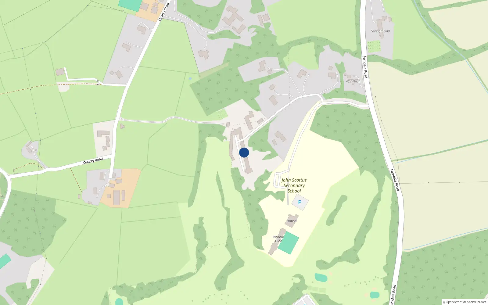 Overhead map showing the location of The Groom's Cottage, Oldconnaught, Old Conna Village, Co. Dublin