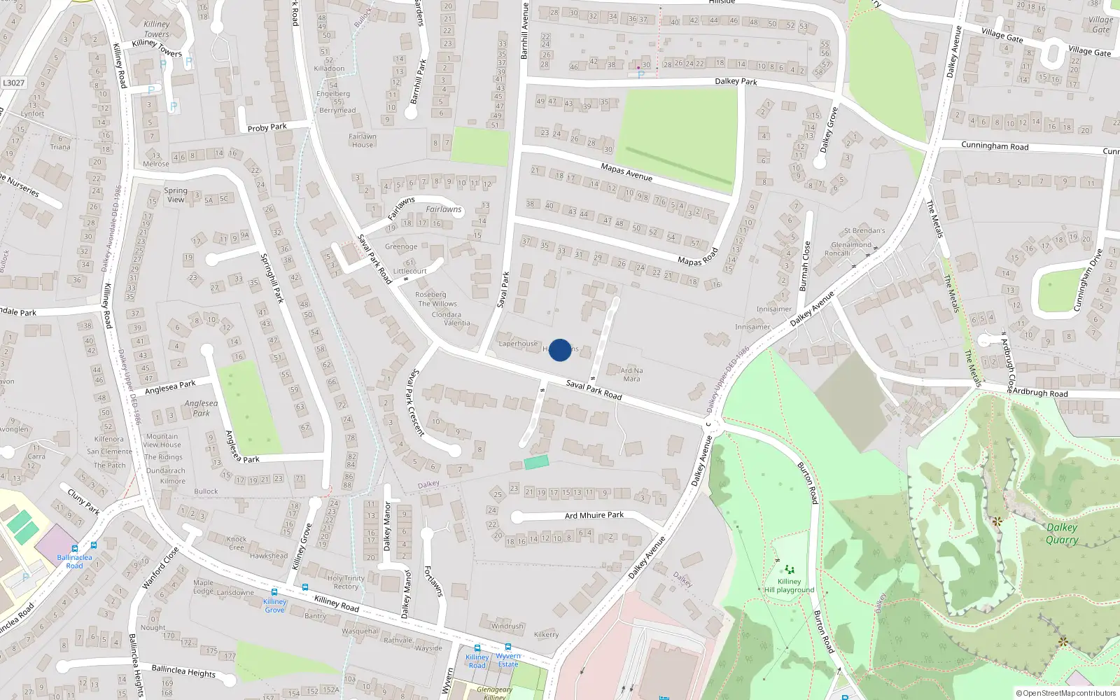 Overhead map showing the location of Dalkey, Dublin, Co. Dublin