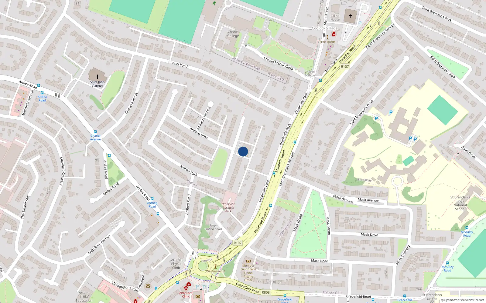 Overhead map showing the location of Unit 130 First Floor, Northbank Castleforbes Road, Dublin 1