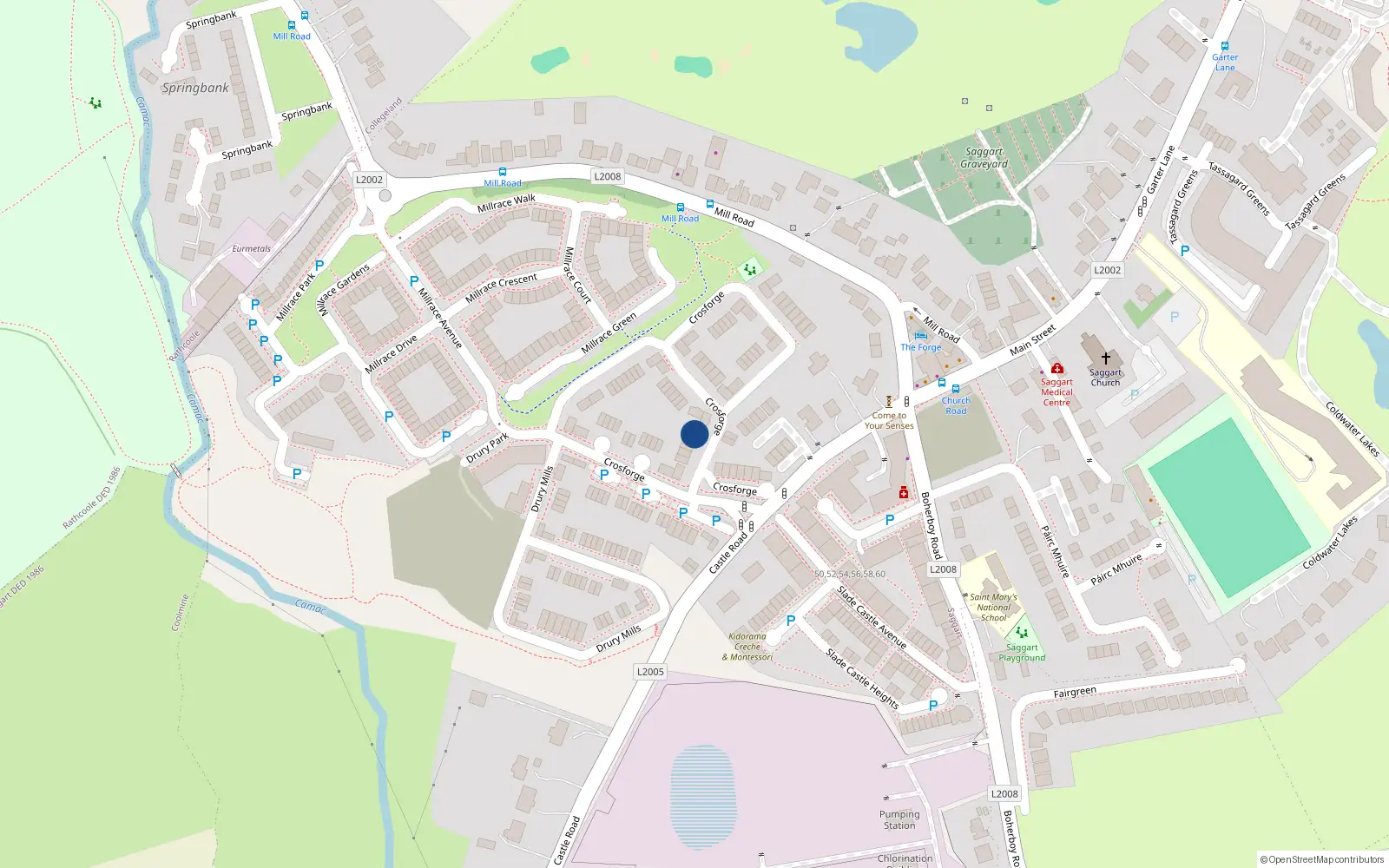Overhead map showing the location of Unit 19, 19 Crosforge, Saggart