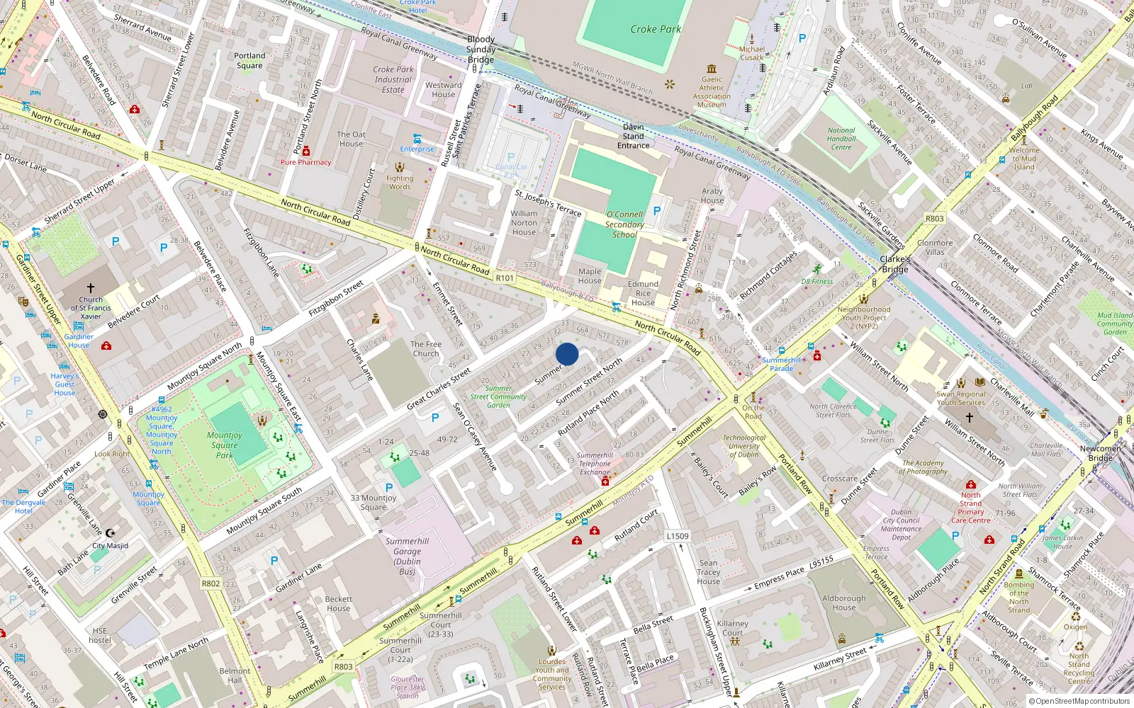 Overhead map showing the location of Unit 2, 2 Summer Arch, Dublin 1