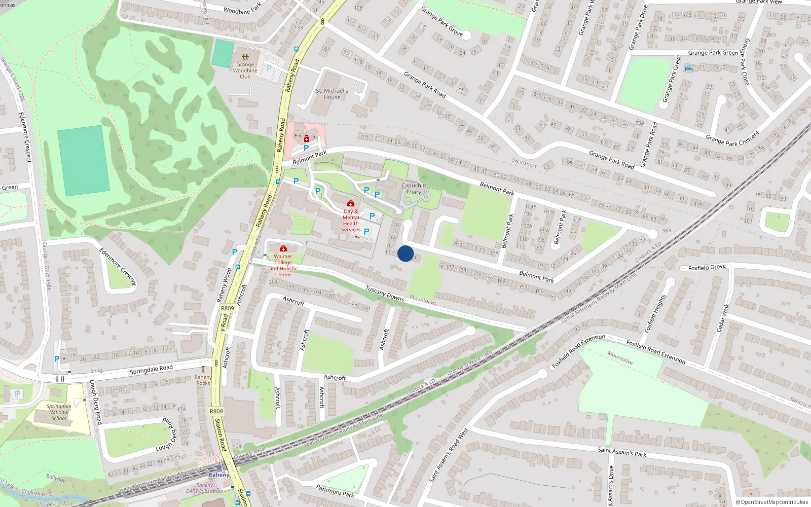 Overhead map showing the location of Unit 21, 6 Belmont Square, Dublin 5