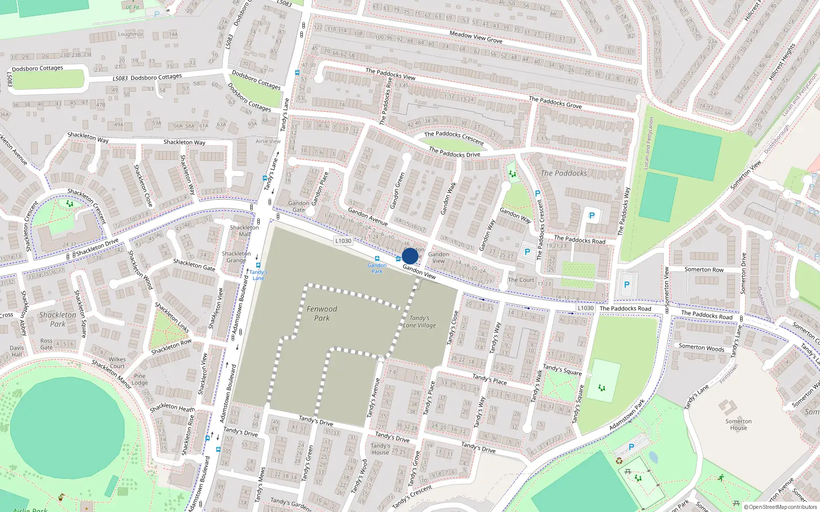 Overhead map showing the location of Unit 21 Block C, Gandon Grove, Lucan