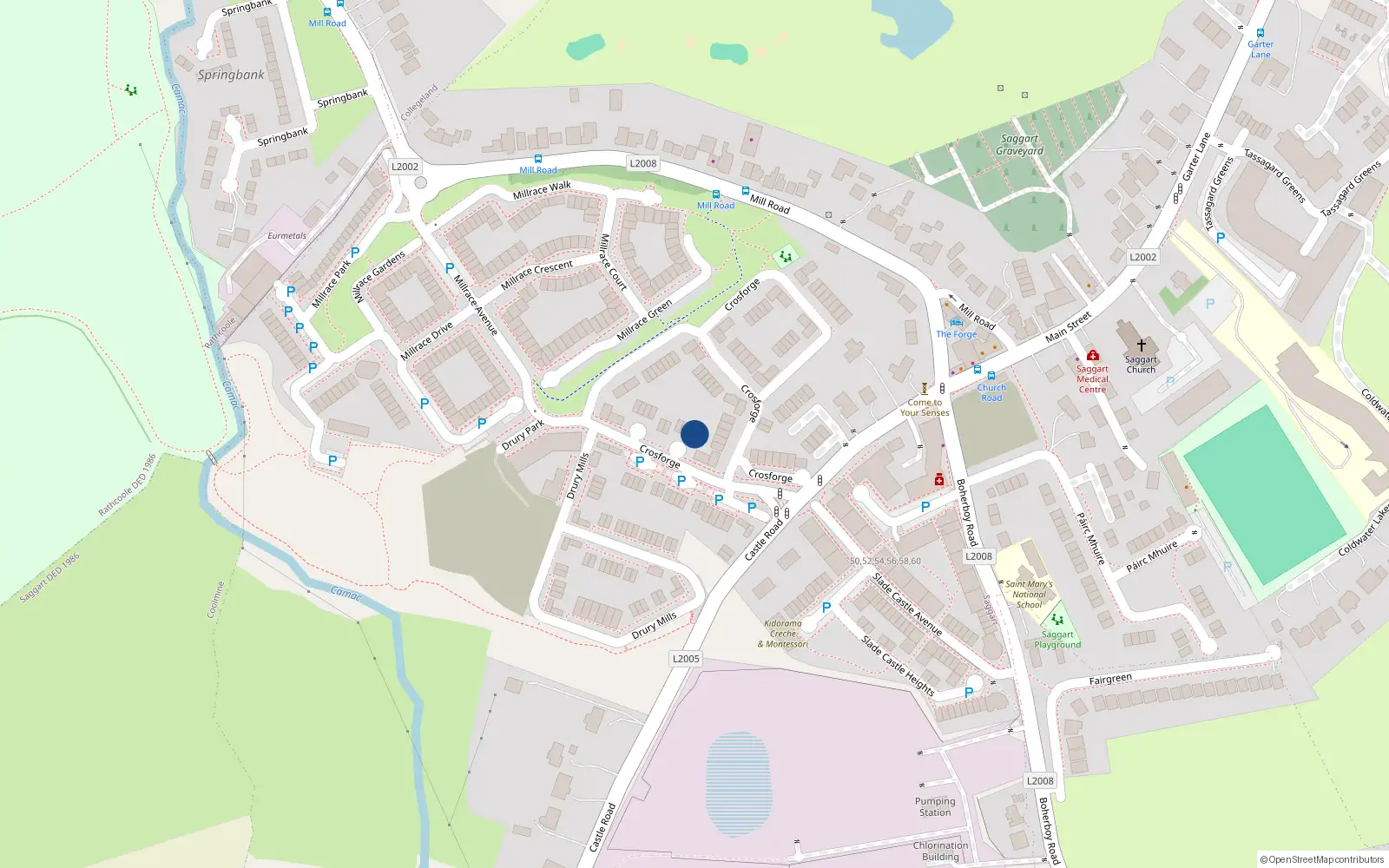 Overhead map showing the location of Unit 26 Crosforge, Saggart, 26 Crosforge, Saggart