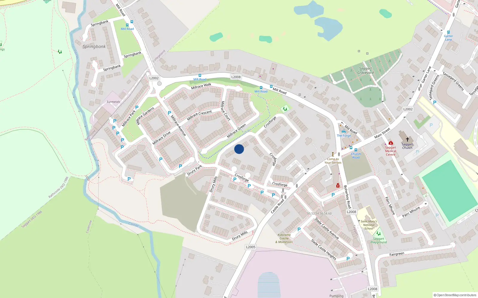 Overhead map showing the location of Unit 4, Crossforge, Saggart