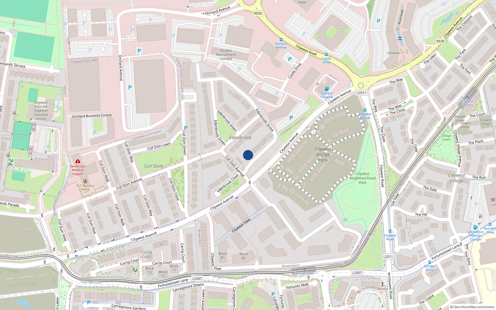 Overhead map showing the location of Unit 4 Edenbrook Grove, 4 Edenbrook Grove, Cooldown Commons