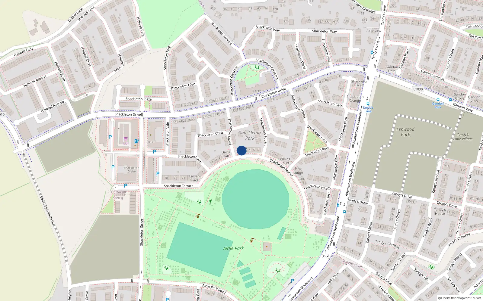 Overhead map showing the location of Unit 4, 4 Shackleton Manor, Lucan