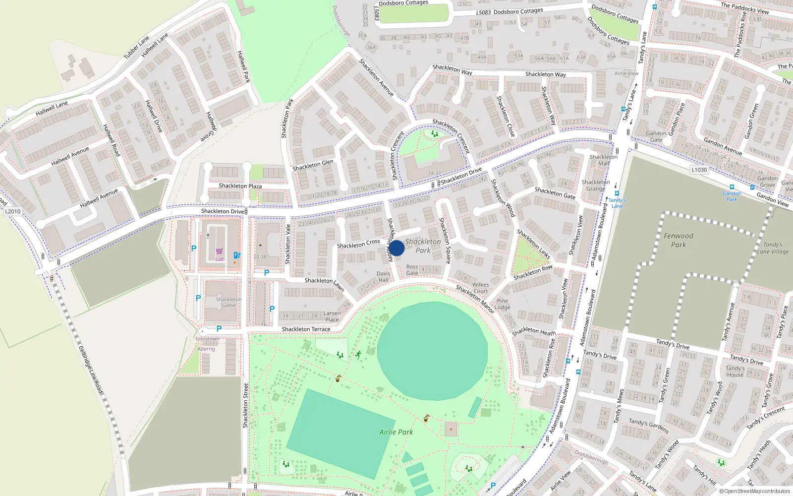 Overhead map showing the location of Unit 5, 5 Shackleton Abbey, Lucan