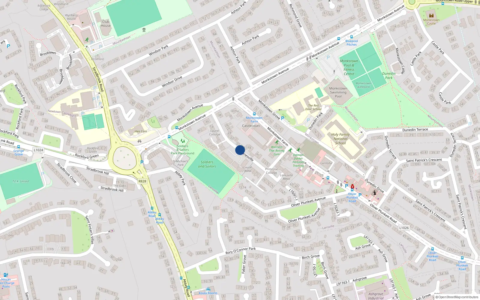 Overhead map showing the location of Unit 5 Windsor Place, Lanesville, Monkstown