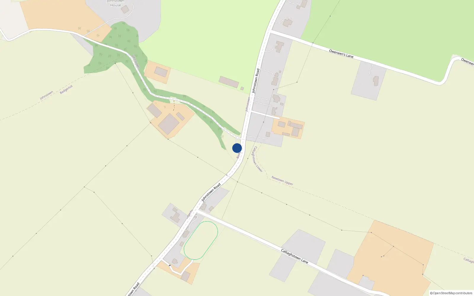 Overhead map showing the location of Kilteel Road, Rathcoole