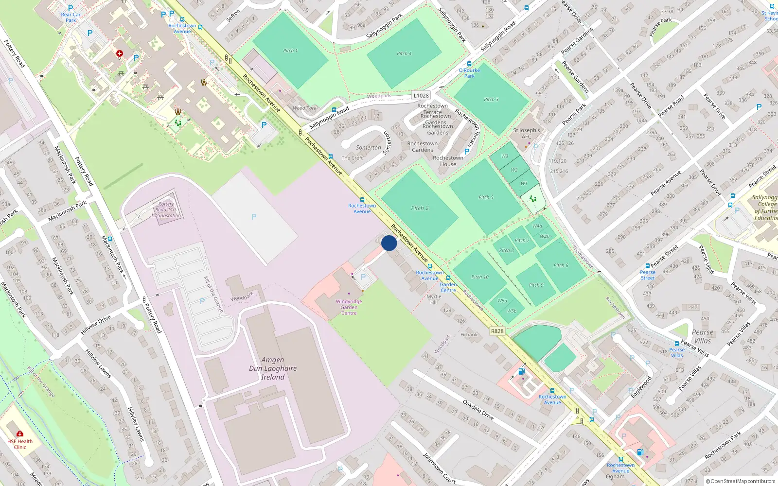 Overhead map showing the location of 112 Rochestown Avenue, Dun Laoghaire