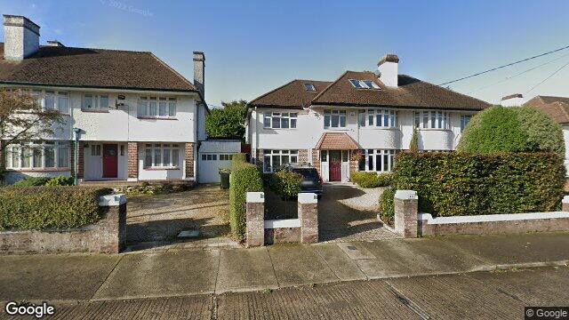 Street view of 45 Sycamore Road, Mount Merrion, Co Dublin
