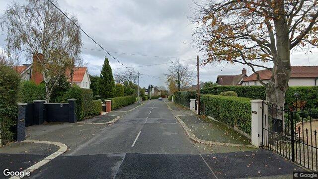 Street view of Gordon Avenue, Foxrock