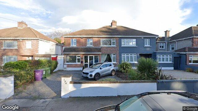 Street view of 124 Clonkeen Road, Blackrock