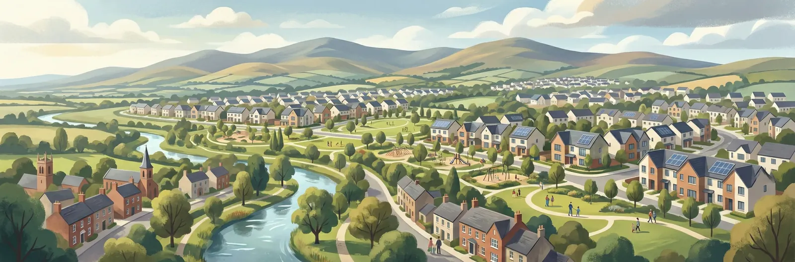 Cooldown Commons, South Dublin streetscape